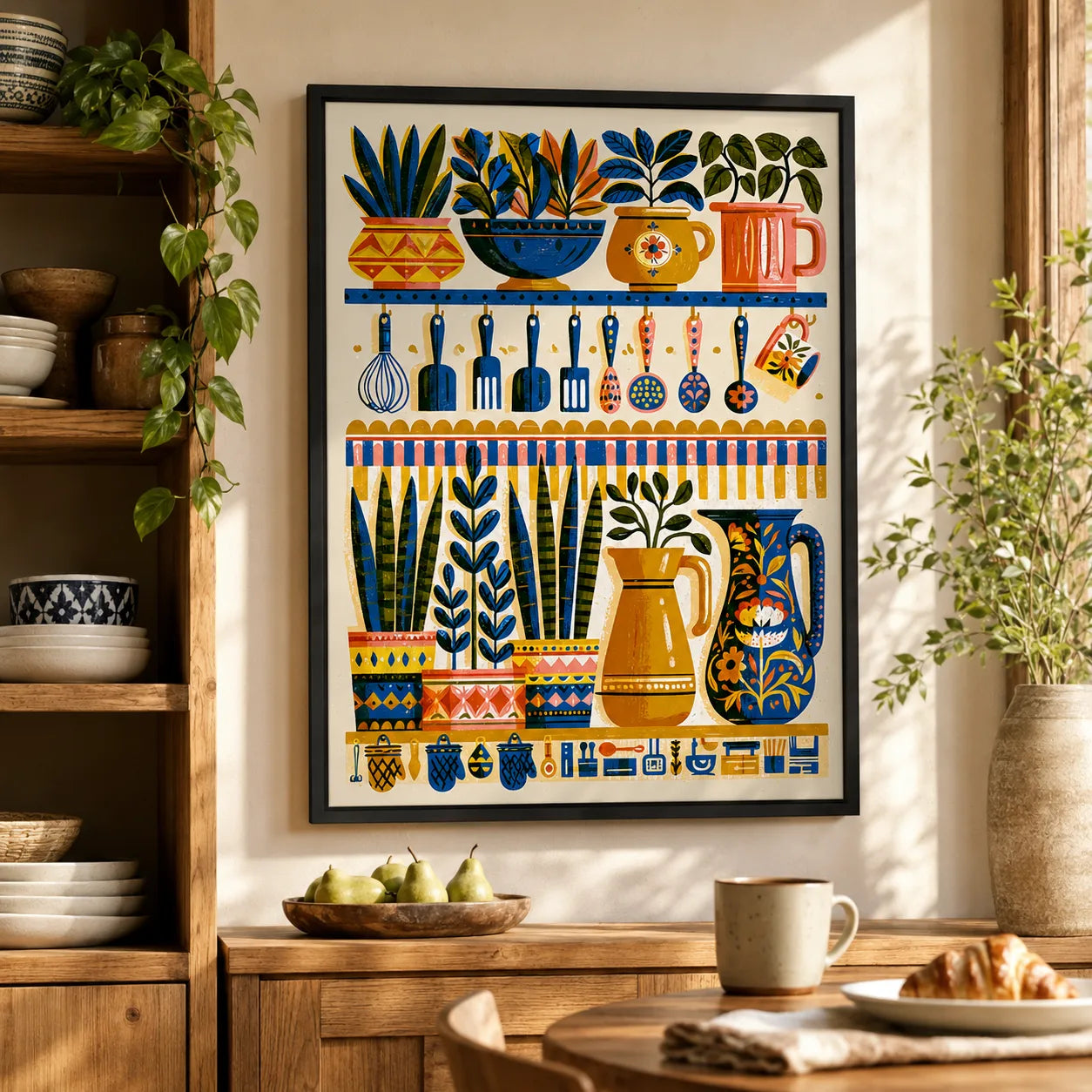 Kitchen Garden Shelf Wall Art Decor - Wall Art Decor - in use