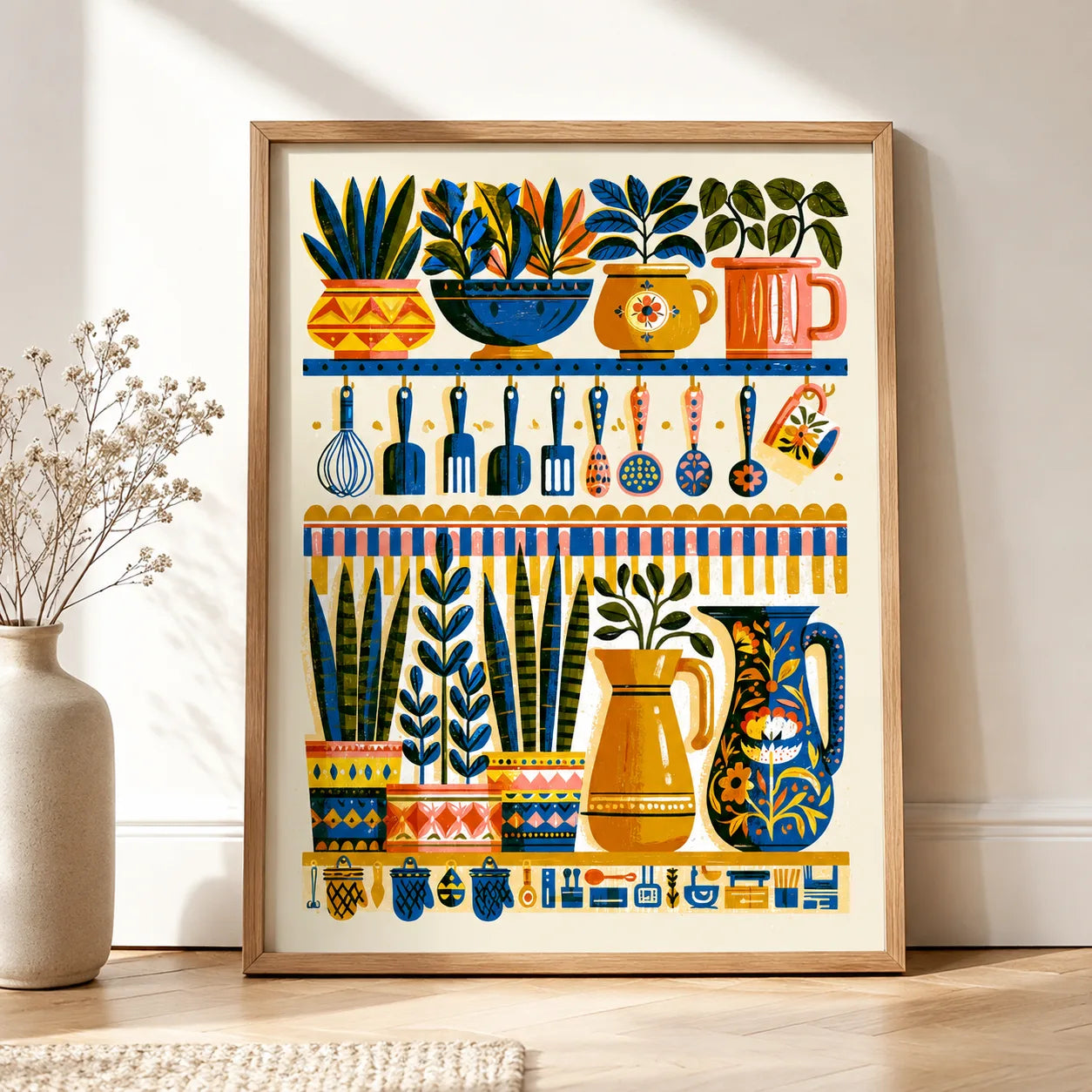Kitchen Garden Shelf Wall Art Decor - Wall Art Decor - side view