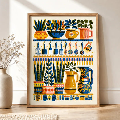 Kitchen Garden Shelf Wall Art Decor - Wall Art Decor - side view