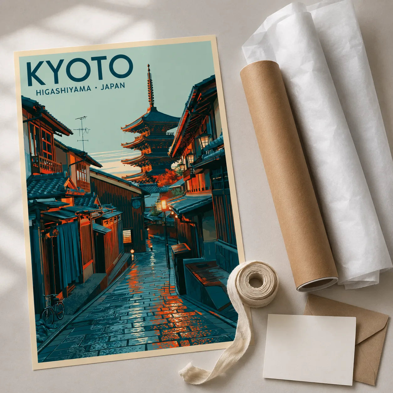Kyoto Higashiyama Japan Wall Art Decor - Wall Art Decor - back view