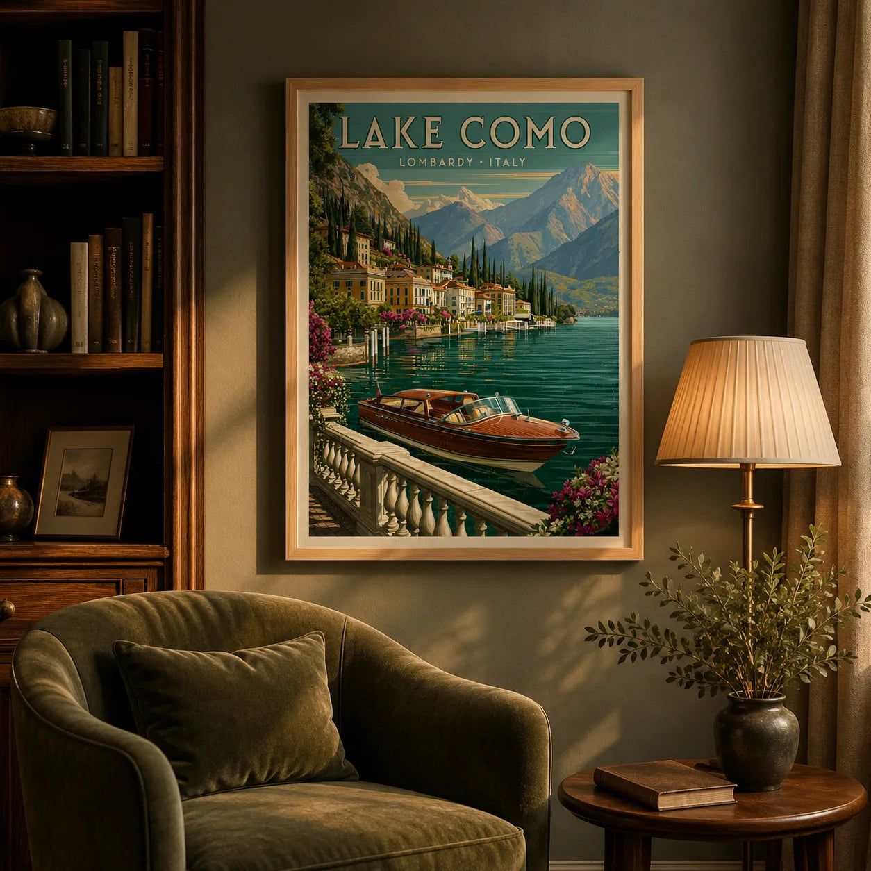 Lake Como Vintage Travel Wall Art Decor - Wall Art Decor - lifestyle