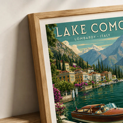Lake Como Vintage Travel Wall Art Decor - Wall Art Decor - packaging