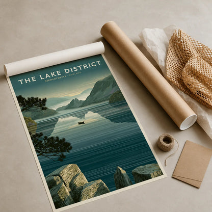 Lake District Derwentwater Wall Art Decor - Wall Art Decor - back view