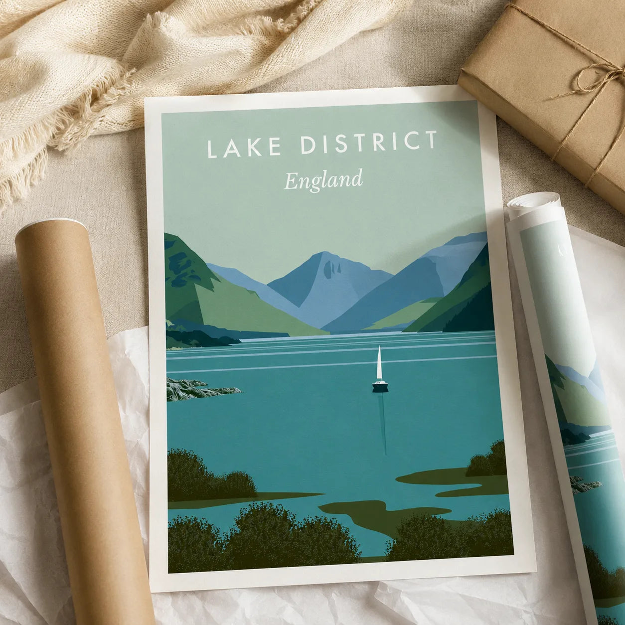 Lake District England Travel Wall Art Decor - Wall Art Decor - back view