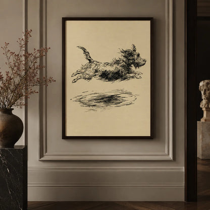 Leaping Terrier Sketch Wall Art Decor - Wall Art Decor - view 11