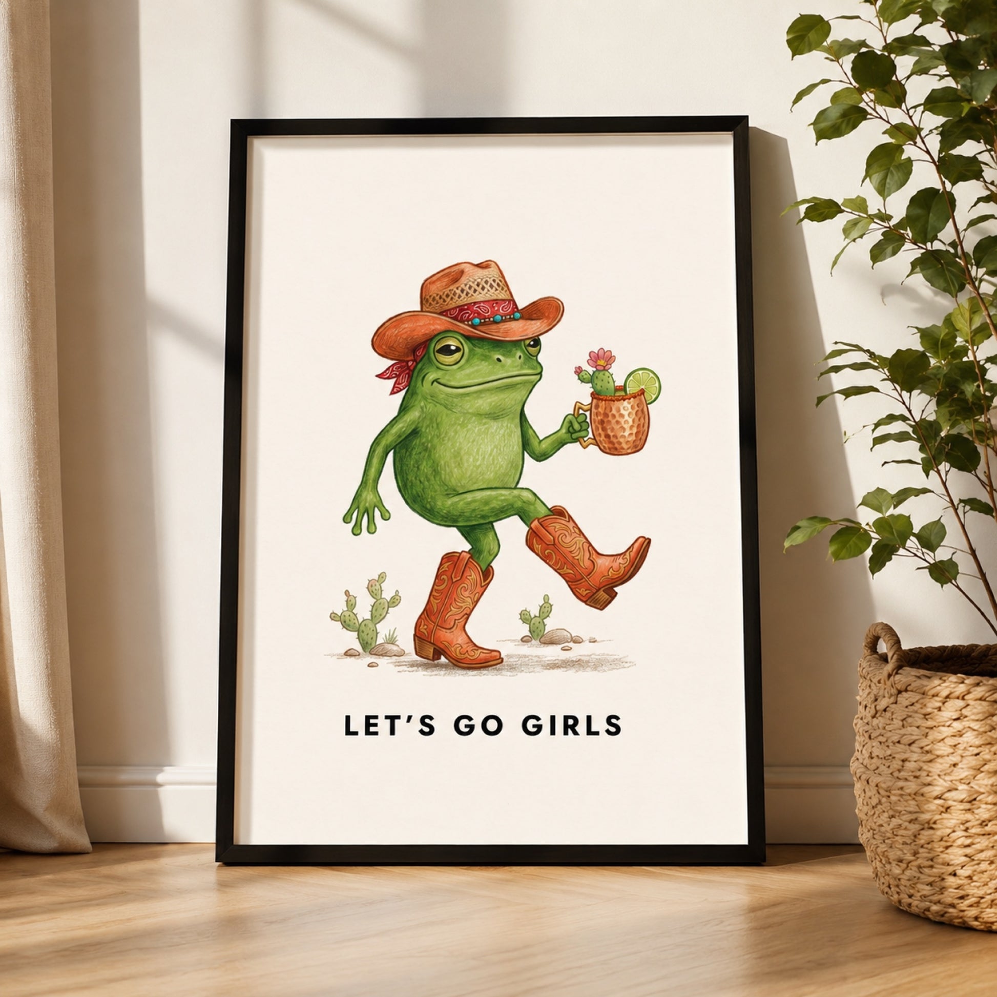 Let's Go Girls Cowboy Frog Wall Art Decor preview 11