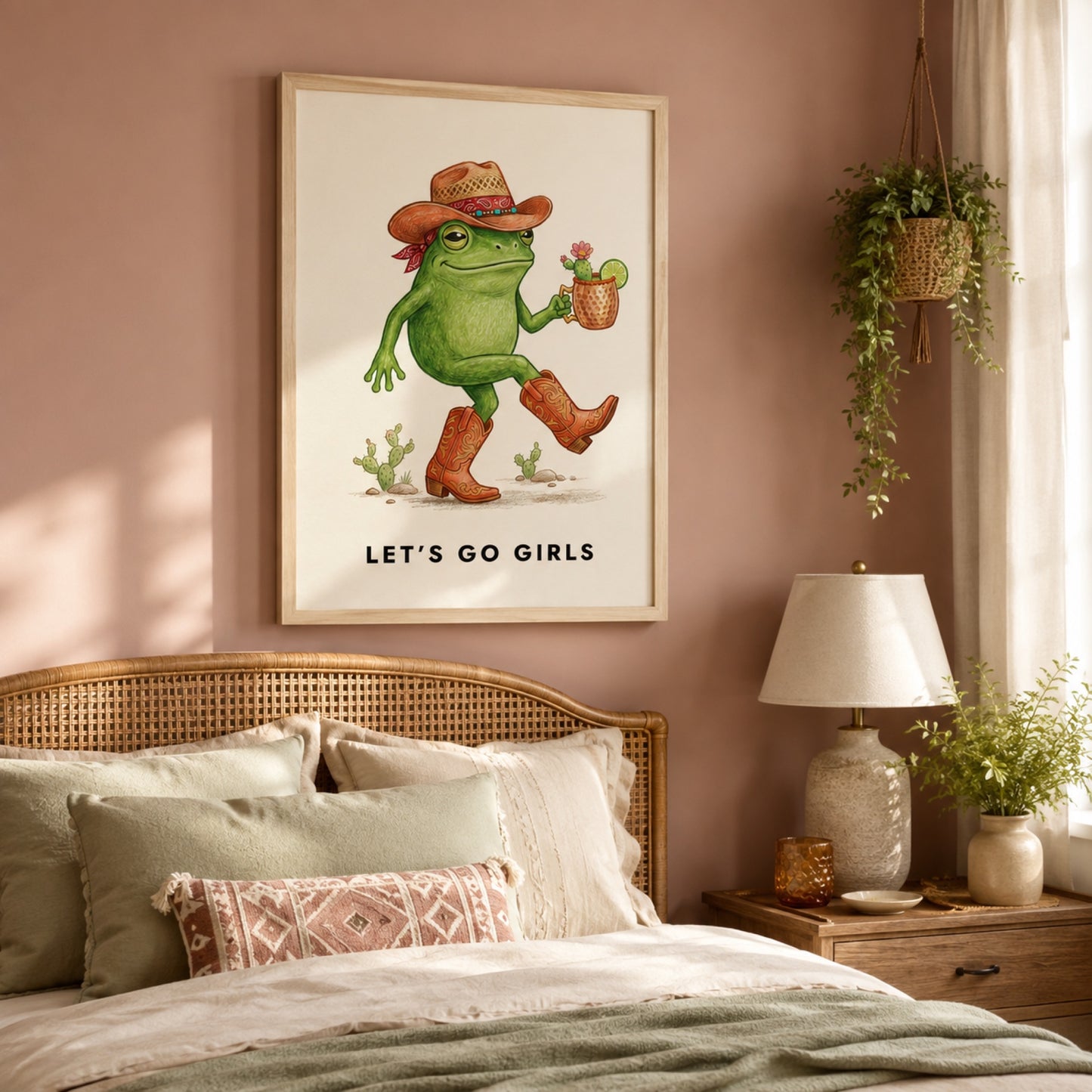 Let's Go Girls Cowboy Frog Wall Art Decor preview 3