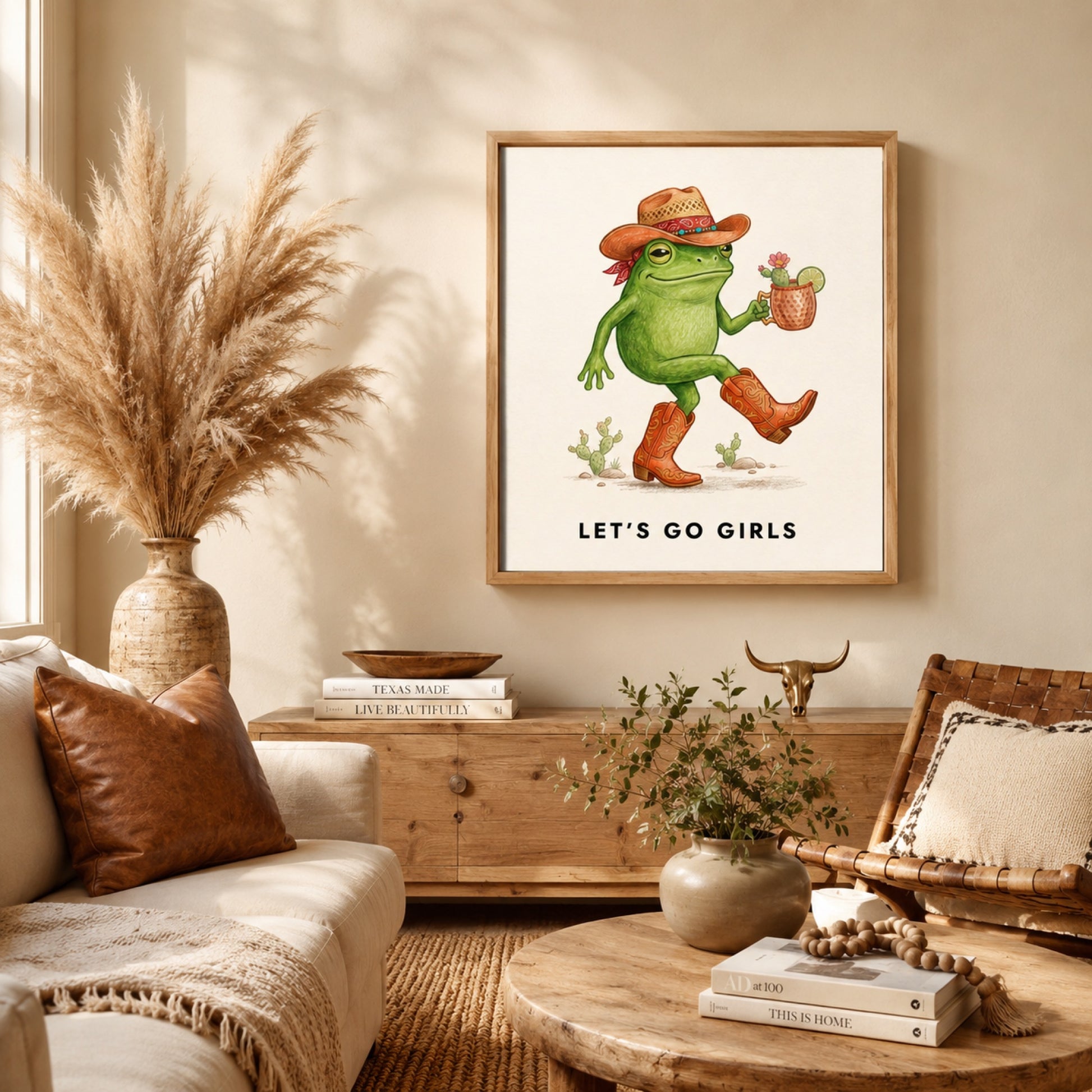 Let's Go Girls Cowboy Frog Wall Art Decor preview 4