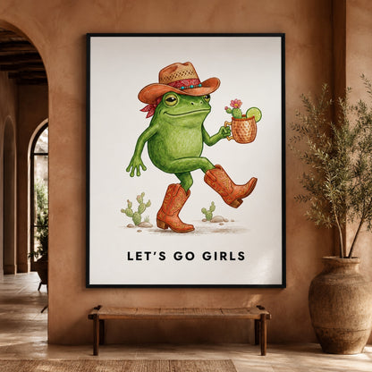 Let's Go Girls Cowboy Frog Wall Art Decor preview 5
