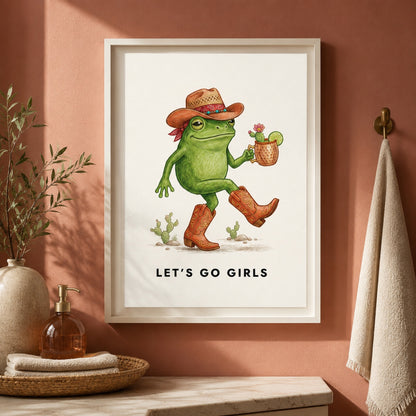 Let's Go Girls Cowboy Frog Wall Art Decor preview 6