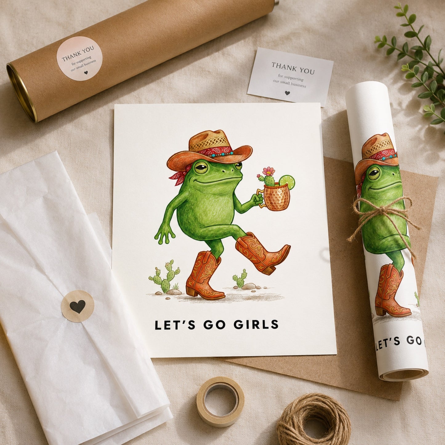 Let's Go Girls Cowboy Frog Wall Art Decor preview 8
