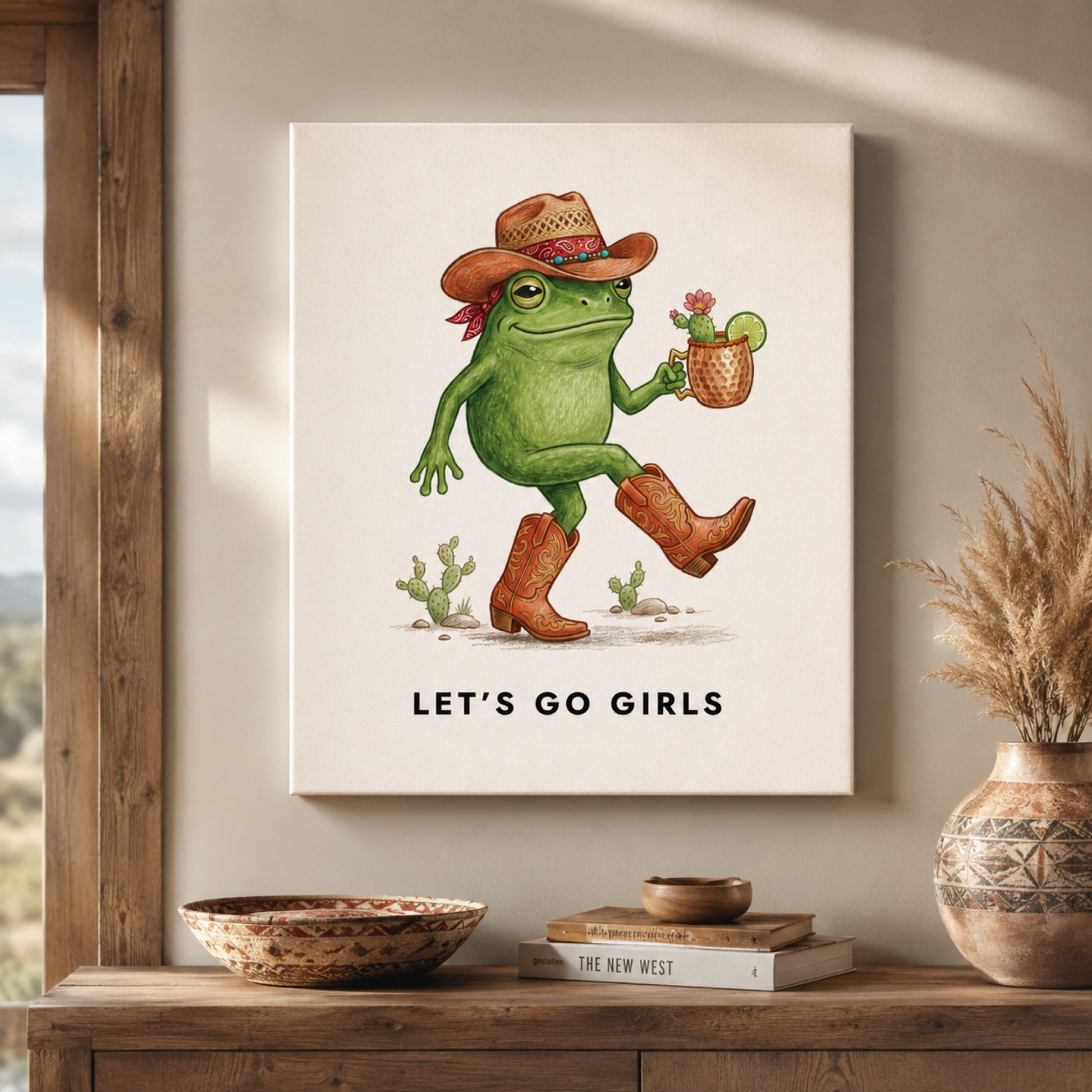 Let's Go Girls Cowboy Frog Wall Art Decor preview 9