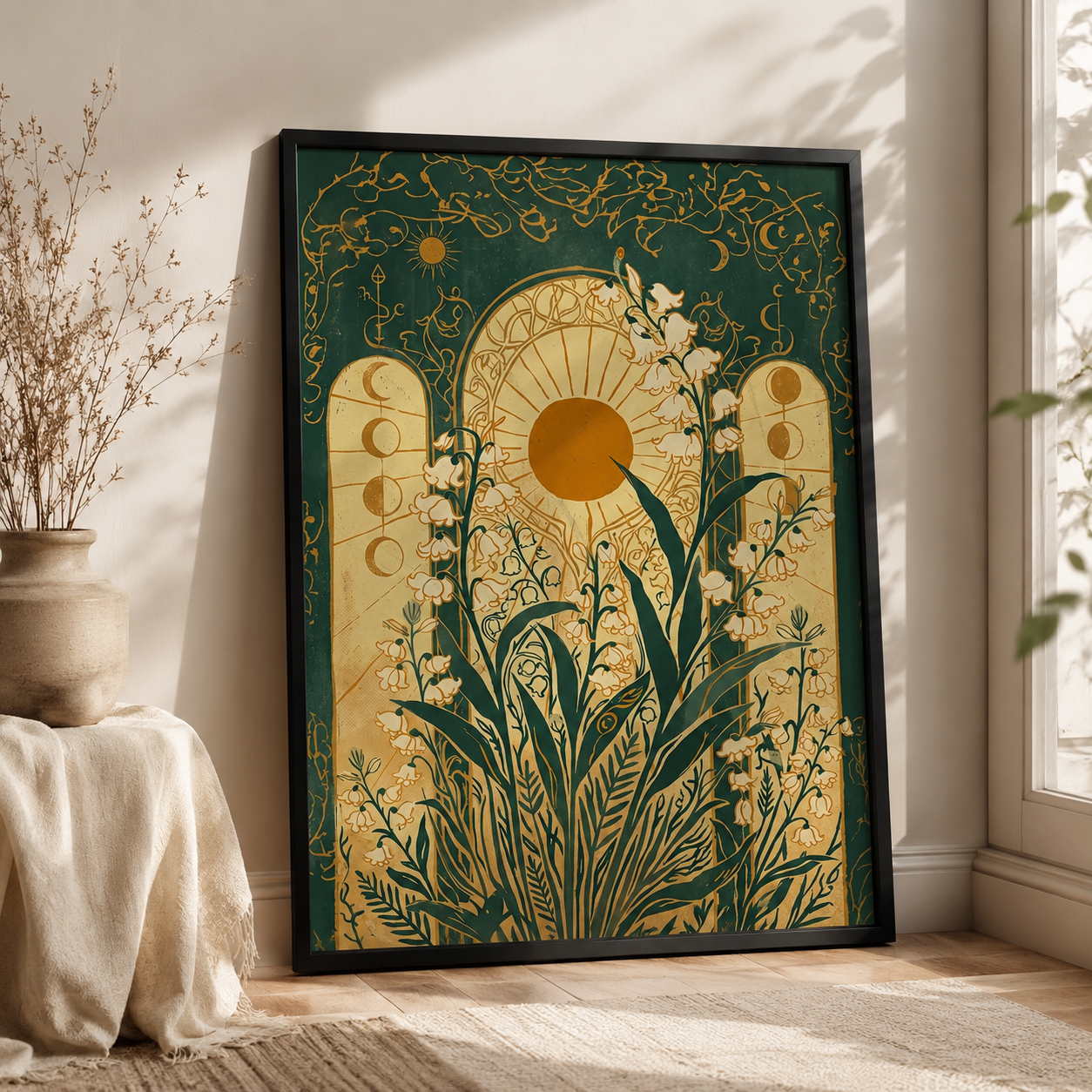 Lily of the Valley Celestial Art Nouveau Wall Art Decor – preview 2