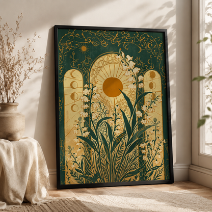 Lily of the Valley Celestial Art Nouveau Wall Art Decor – preview 2