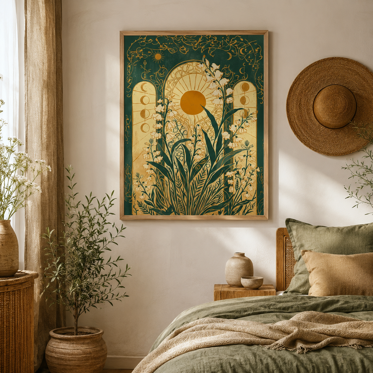 Lily of the Valley Celestial Art Nouveau Wall Art Decor – preview 3