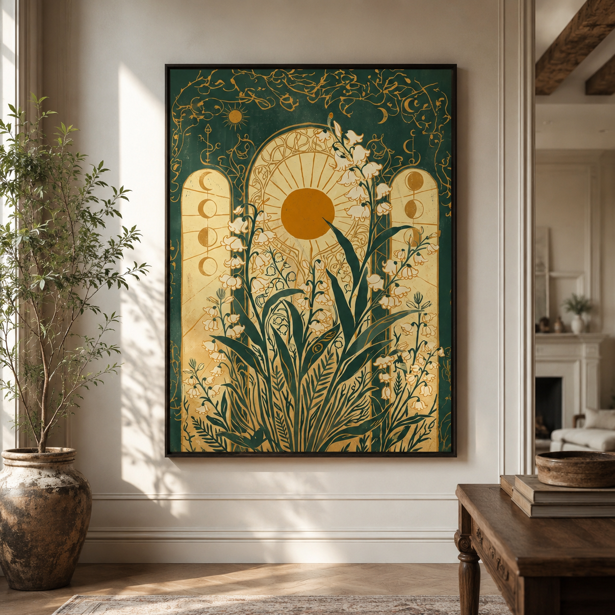 Lily of the Valley Celestial Art Nouveau Wall Art Decor – preview 6