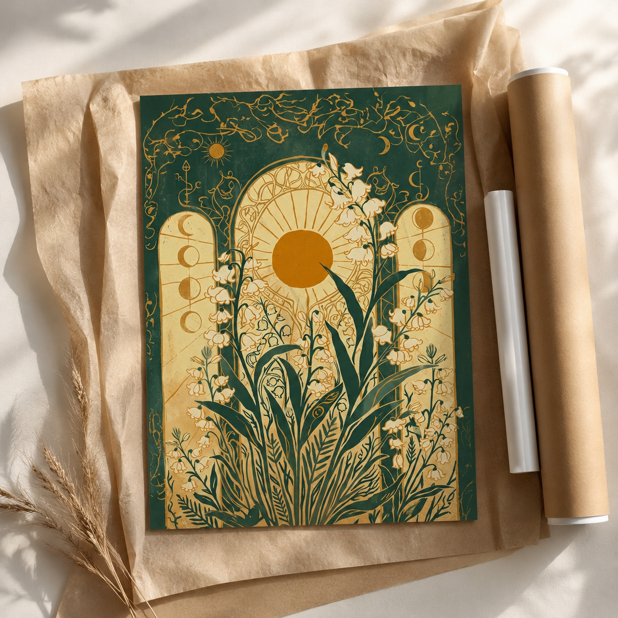 Lily of the Valley Celestial Art Nouveau Wall Art Decor – preview 9
