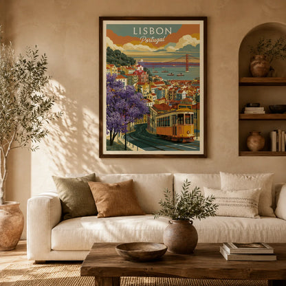 Lisbon Portugal Tram Wall Art Decor - Wall Art Decor - lifestyle