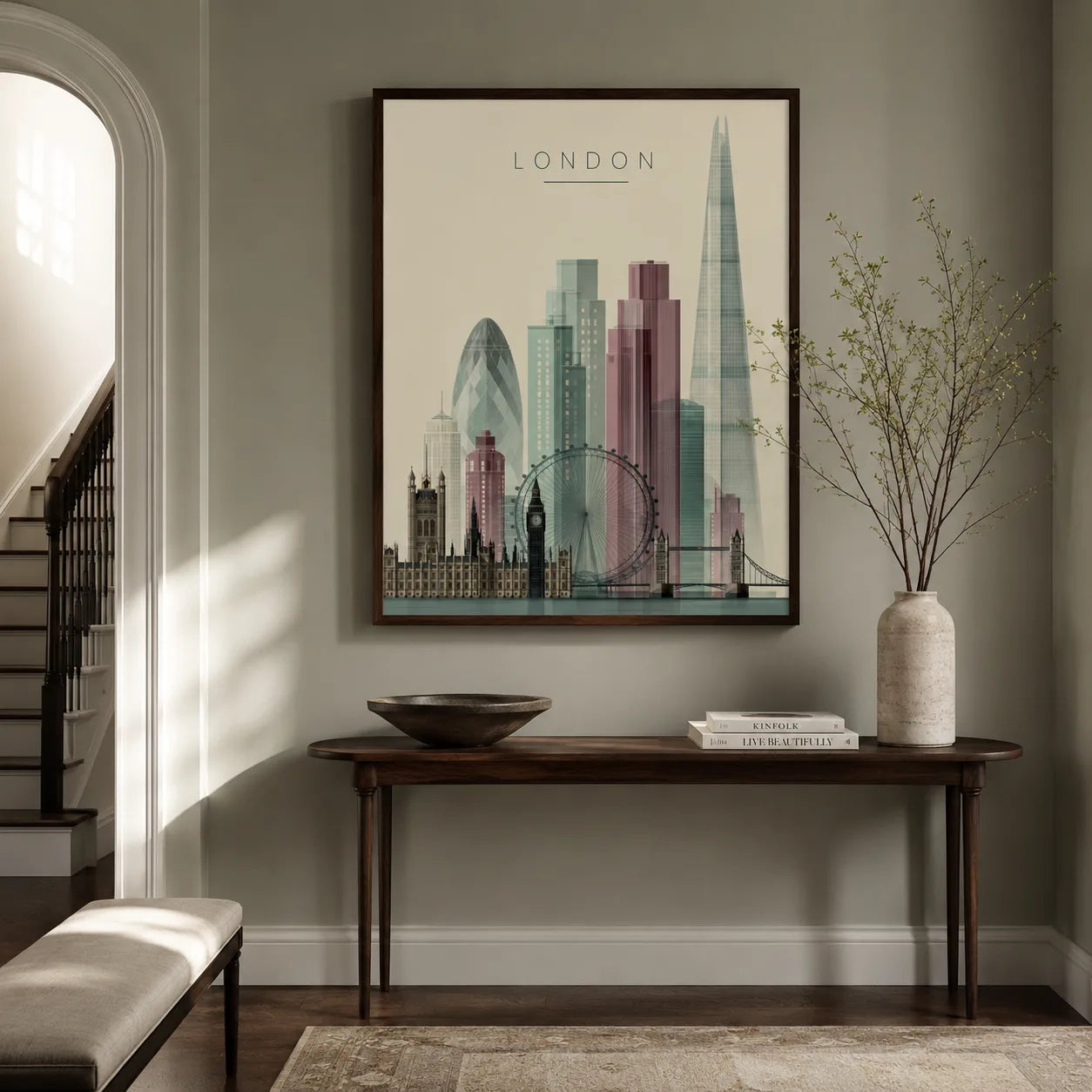 London City Skyline Wall Art Decor - Wall Art Decor - alternate angle