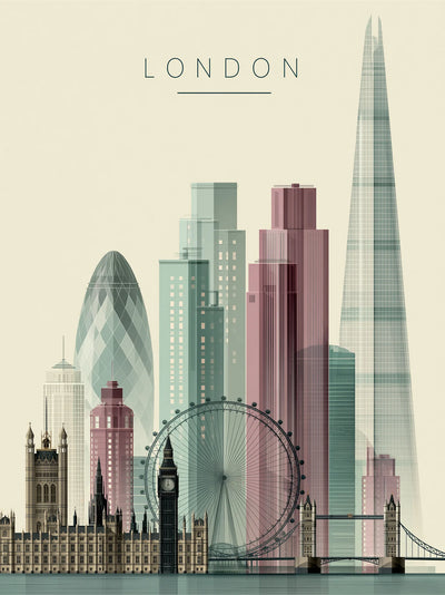London City Skyline Wall Art Decor