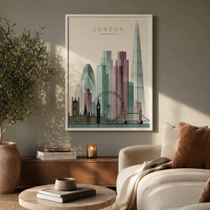 London City Skyline Wall Art Decor - Wall Art Decor - in use