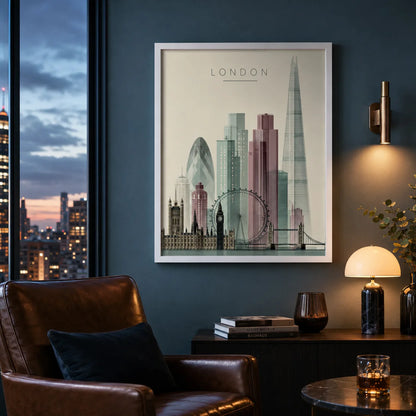 London City Skyline Wall Art Decor - Wall Art Decor - lifestyle