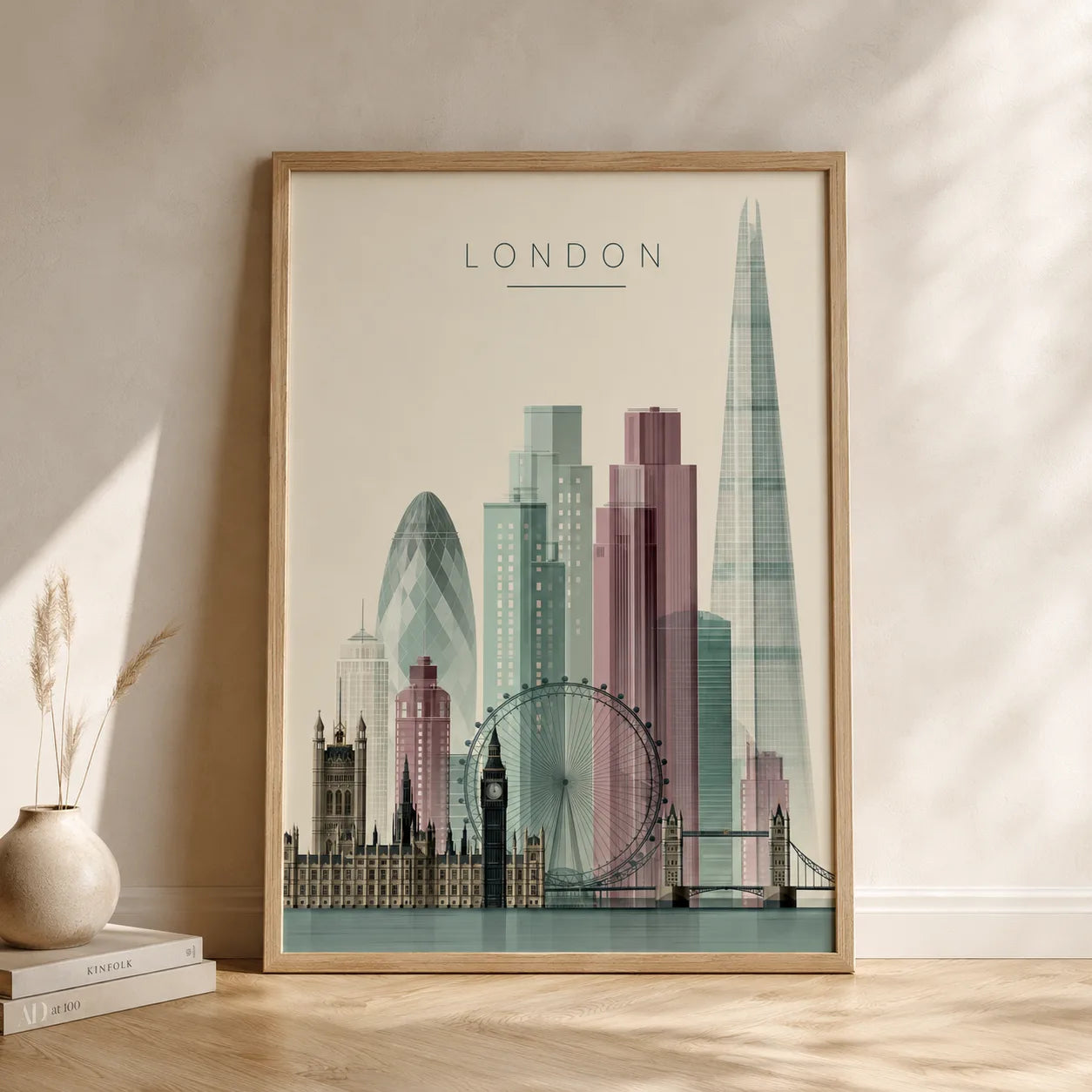London City Skyline Wall Art Decor - Wall Art Decor - side view