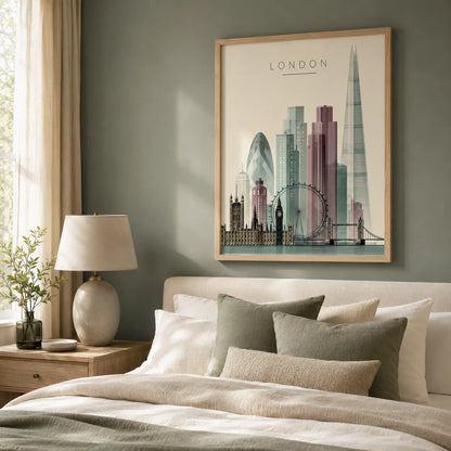 London City Skyline Wall Art Decor - Wall Art Decor - styled
