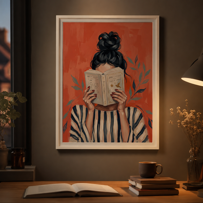 Lost in a Story Woman Reading Wall Art Decor – preview 11