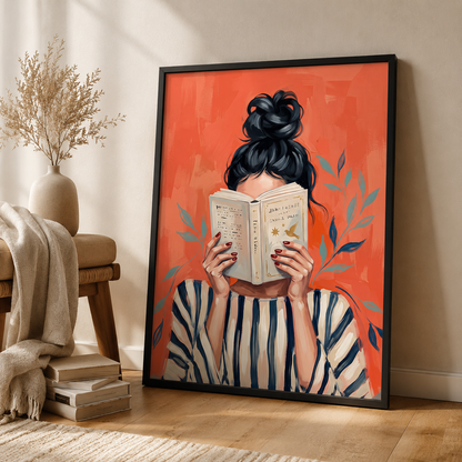 Lost in a Story Woman Reading Wall Art Decor – preview 2
