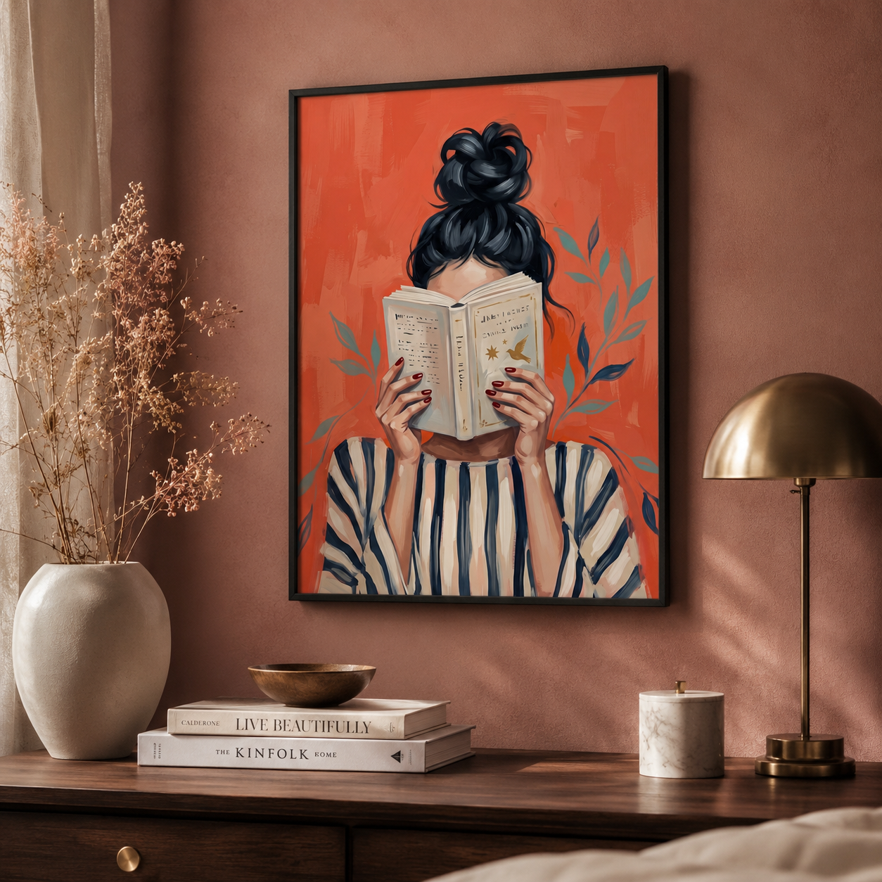 Lost in a Story Woman Reading Wall Art Decor – preview 3