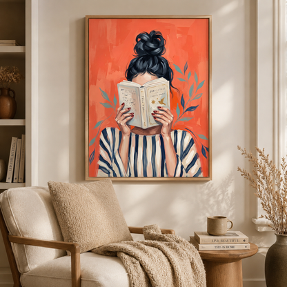 Lost in a Story Woman Reading Wall Art Decor – preview 4