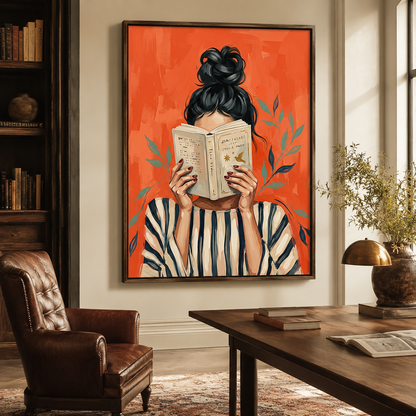 Lost in a Story Woman Reading Wall Art Decor – preview 5