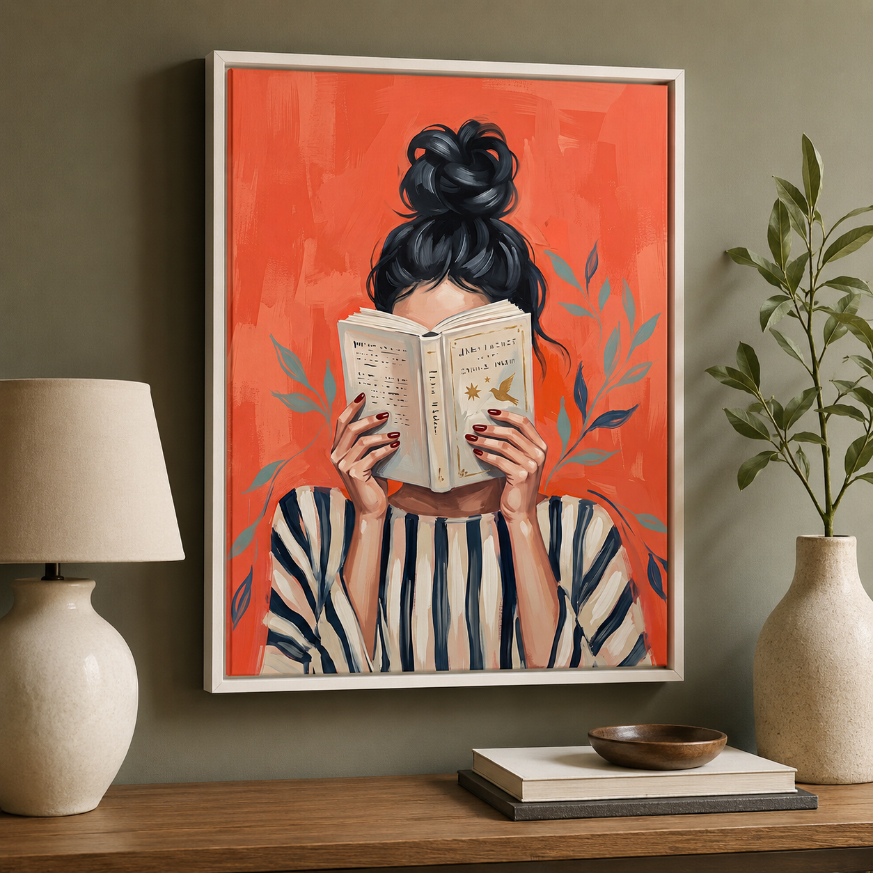 Lost in a Story Woman Reading Wall Art Decor – preview 6