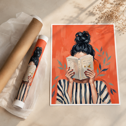 Lost in a Story Woman Reading Wall Art Decor – preview 8