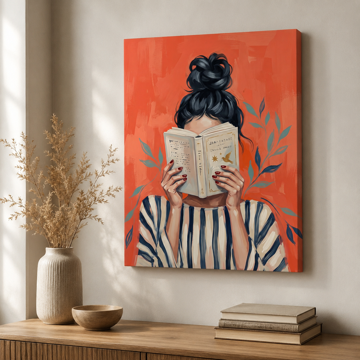 Lost in a Story Woman Reading Wall Art Decor – preview 9