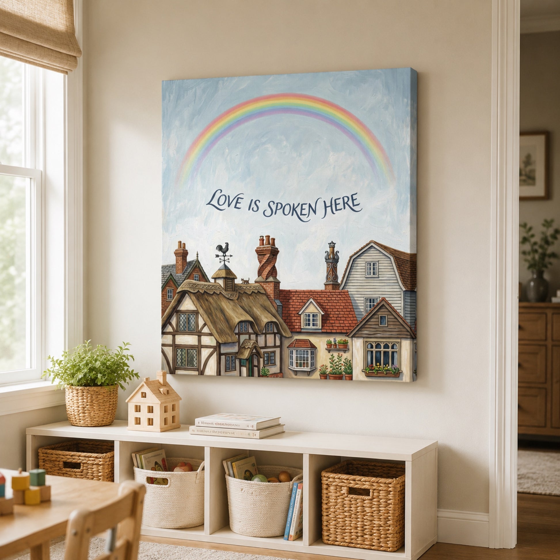 Love Is Spoken Here Cottage Village Wall Art Decor preview 10