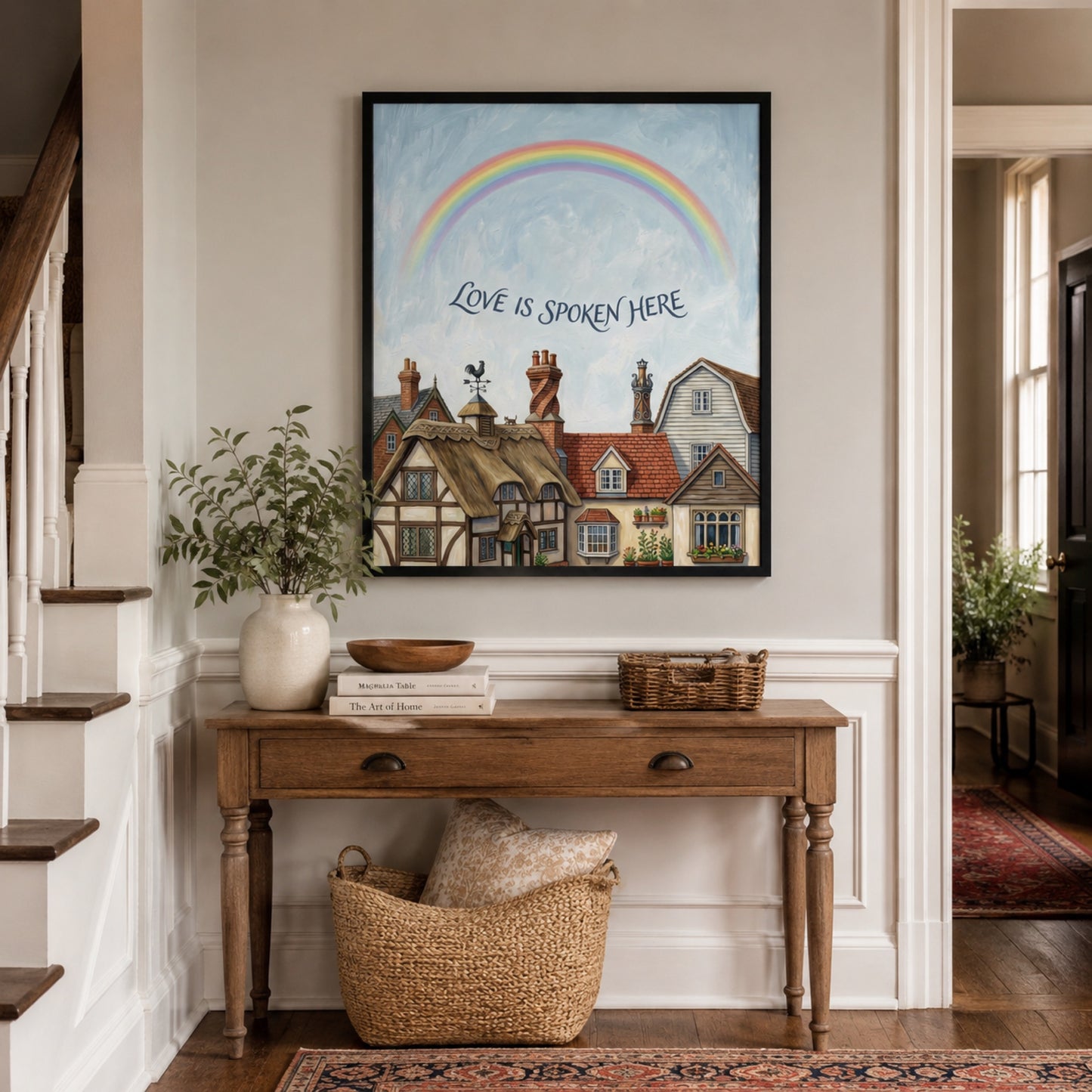 Love Is Spoken Here Cottage Village Wall Art Decor preview 4