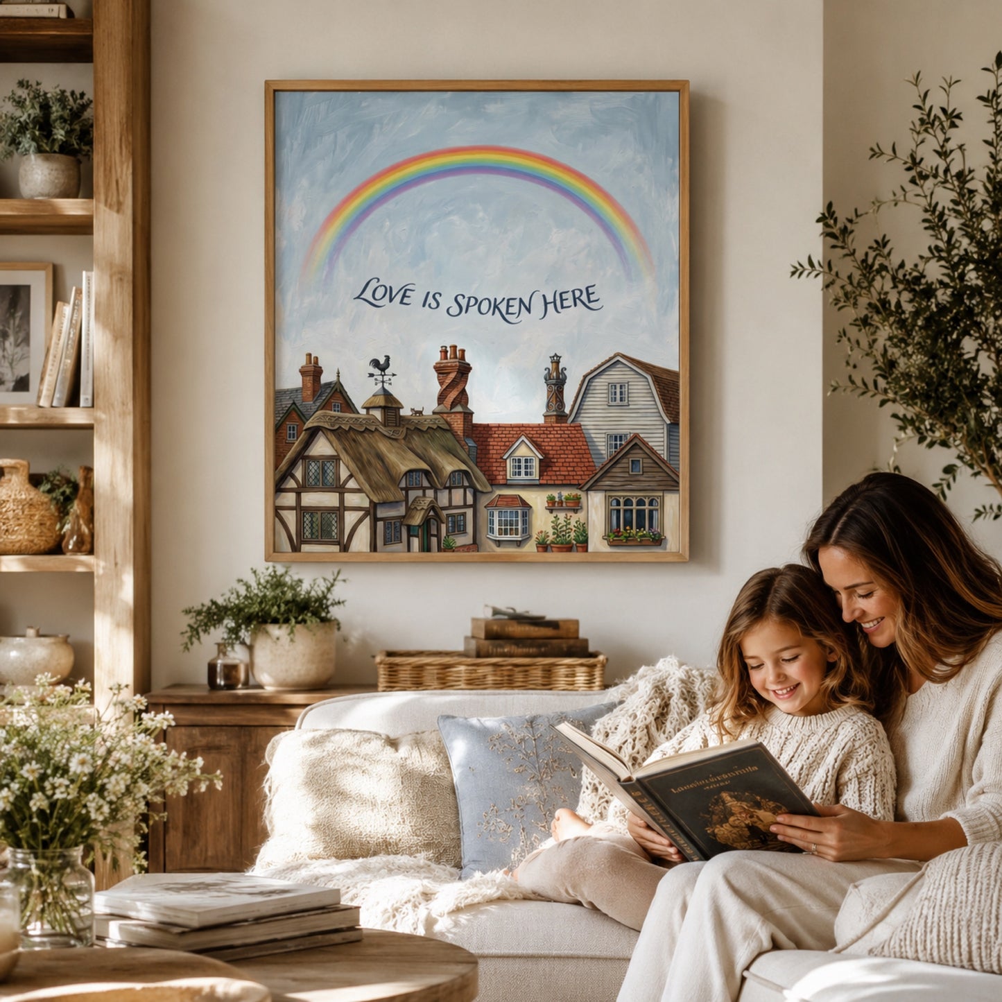 Love Is Spoken Here Cottage Village Wall Art Decor preview 5