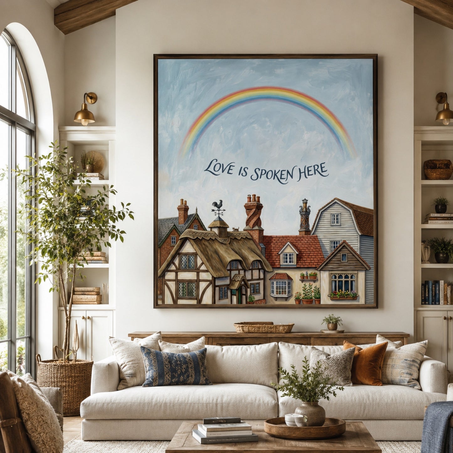 Love Is Spoken Here Cottage Village Wall Art Decor preview 6