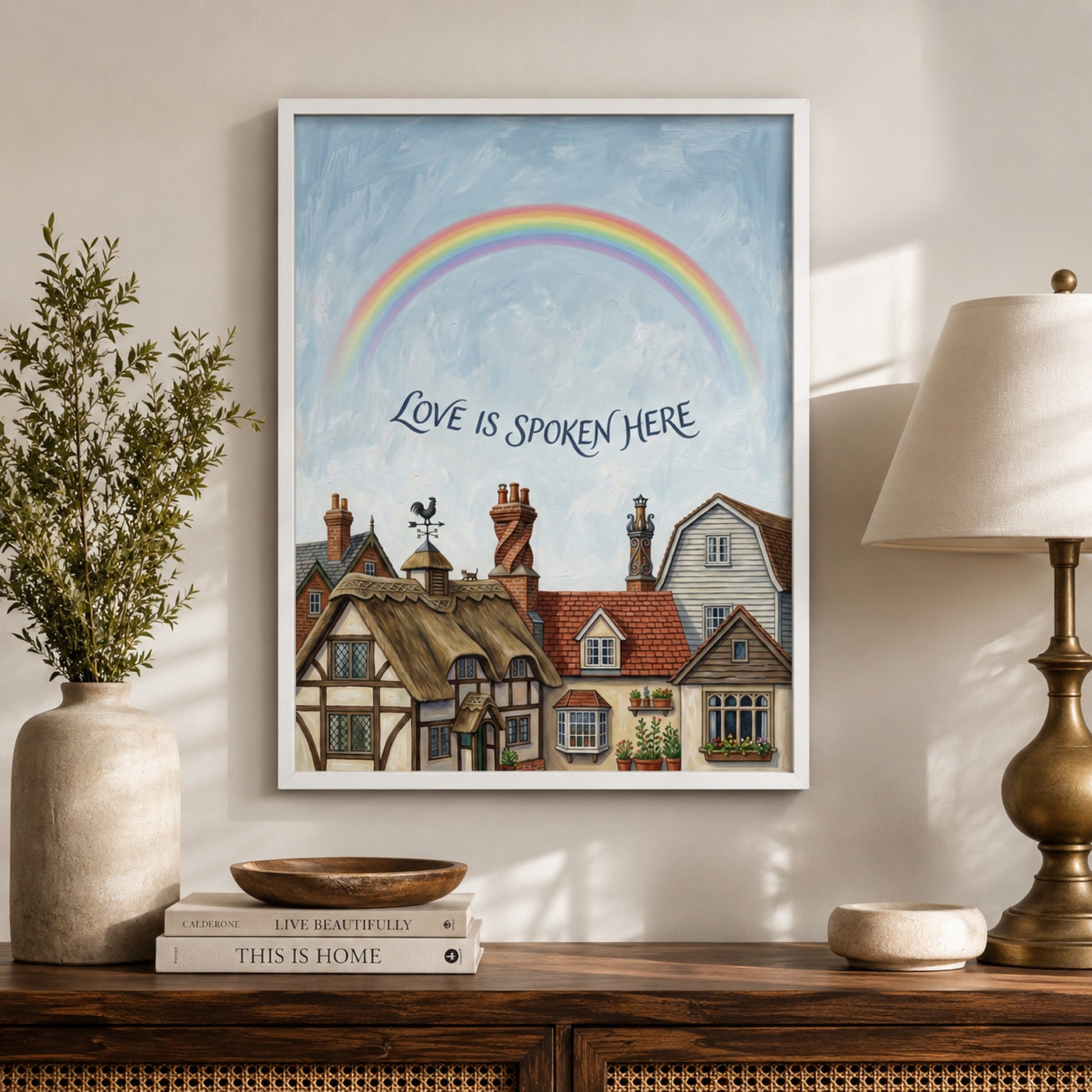 Love Is Spoken Here Cottage Village Wall Art Decor preview 7