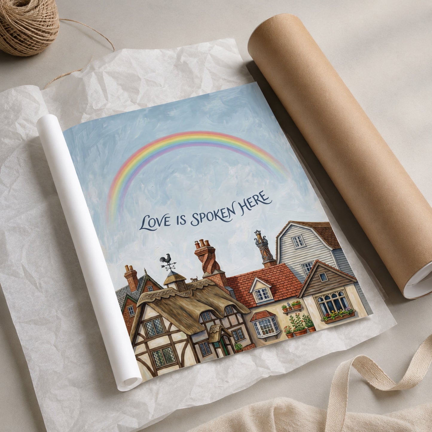 Love Is Spoken Here Cottage Village Wall Art Decor preview 9