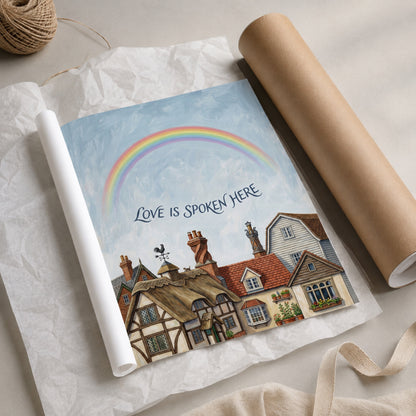 Love Is Spoken Here Cottage Village Wall Art Decor preview 9