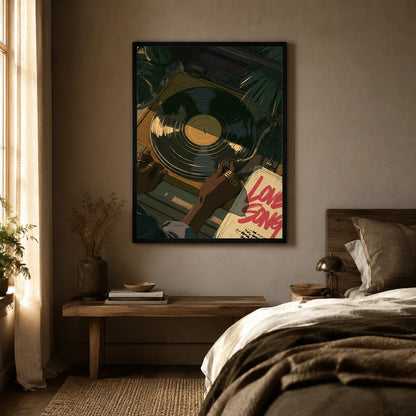 Love Songs Vinyl Record Wall Art Decor - Wall Art Decor - alternate angle