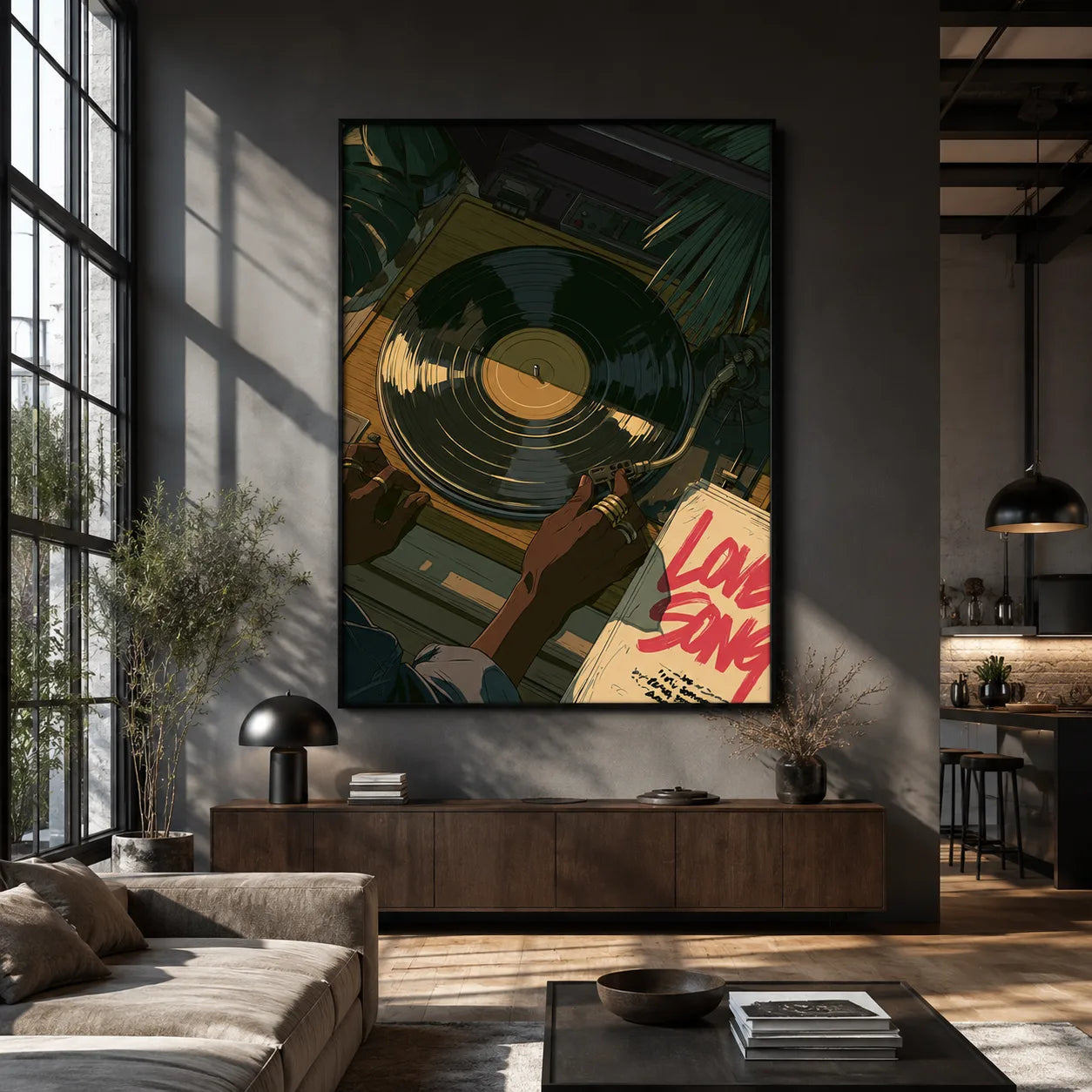 Love Songs Vinyl Record Wall Art Decor - Wall Art Decor - close up