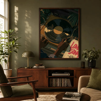 Love Songs Vinyl Record Wall Art Decor - Wall Art Decor - detail