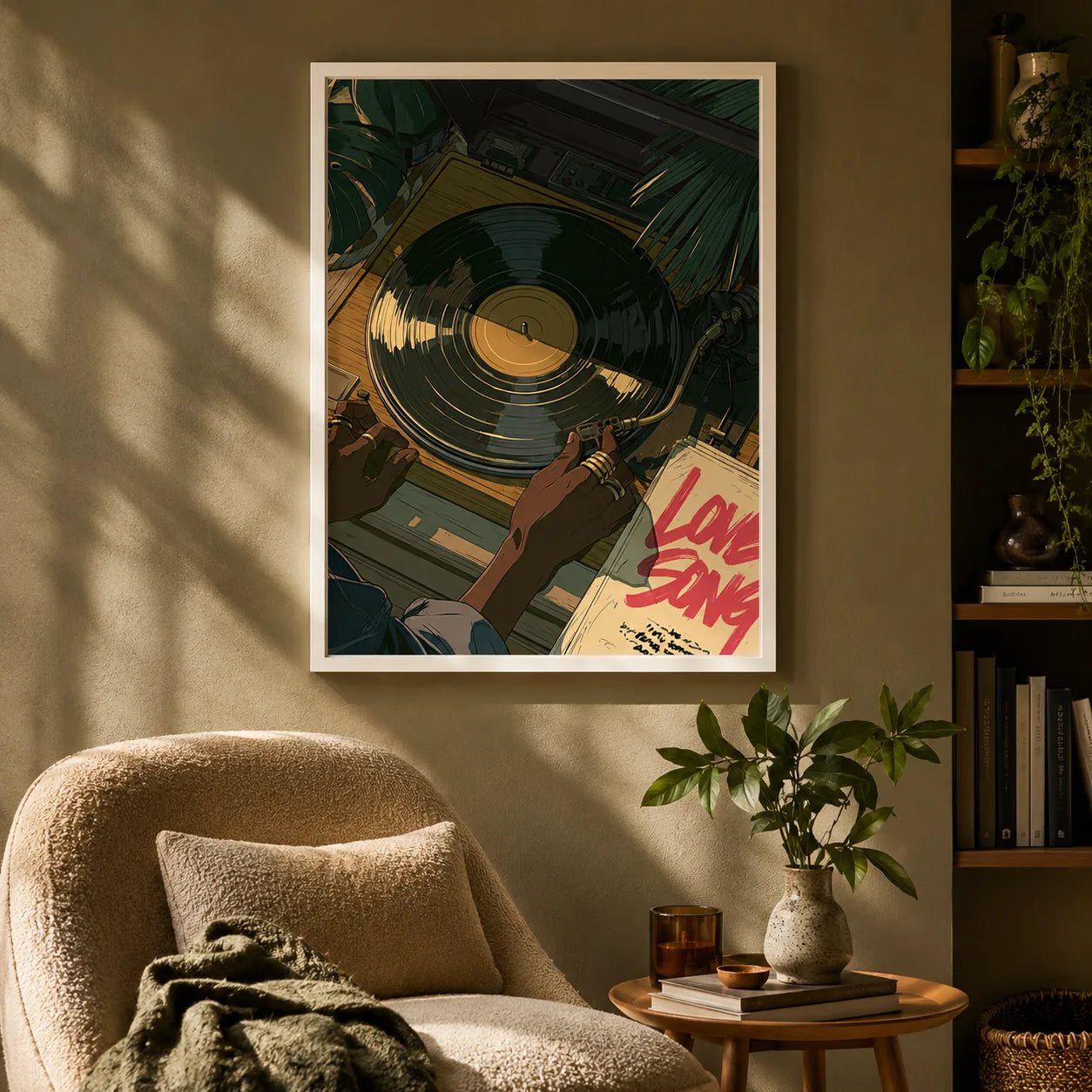 Love Songs Vinyl Record Wall Art Decor - Wall Art Decor - in use