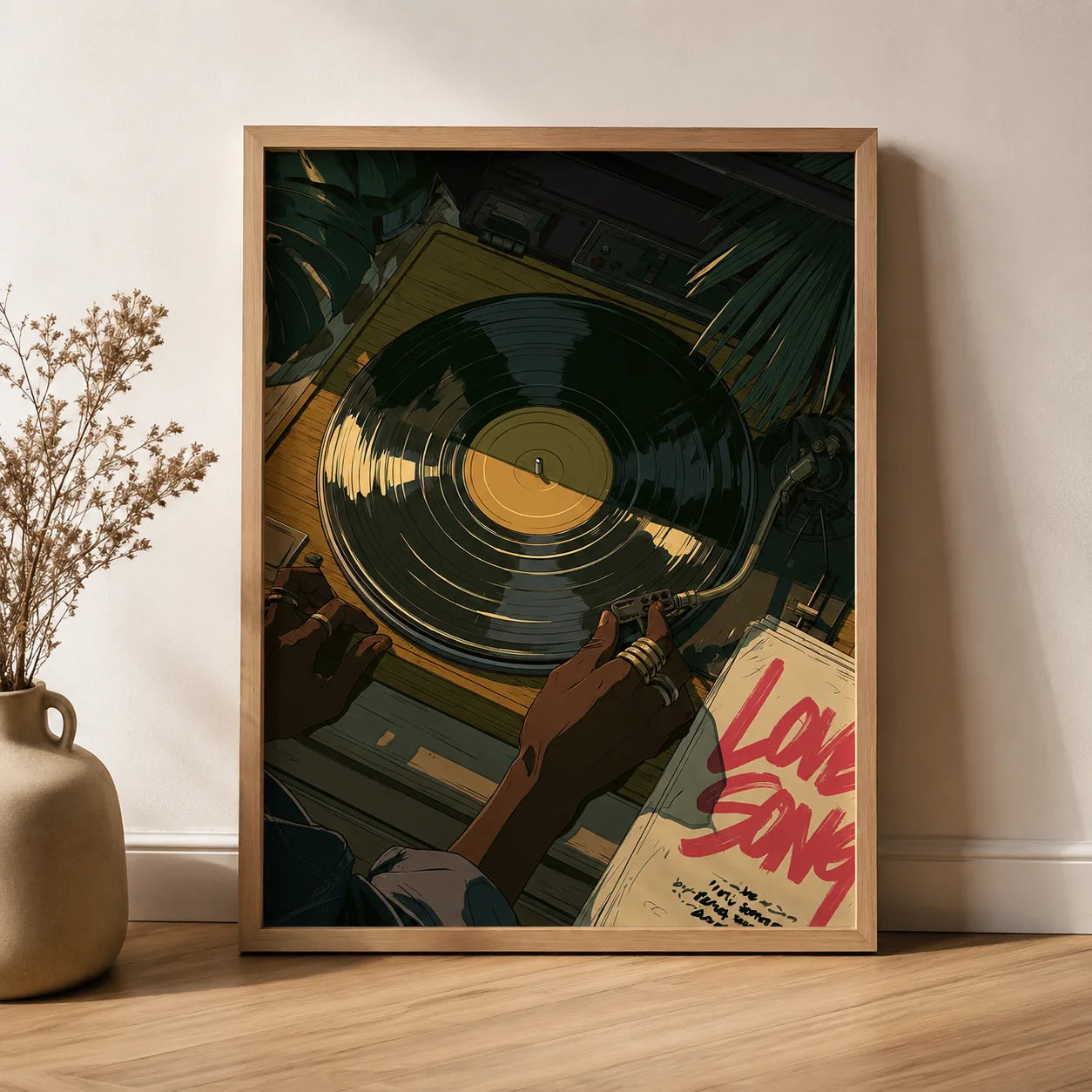 Love Songs Vinyl Record Wall Art Decor - Wall Art Decor - side view