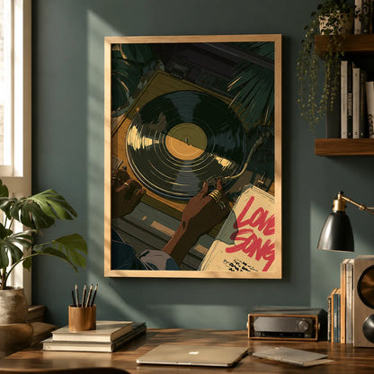 Love Songs Vinyl Record Wall Art Decor - Wall Art Decor - styled