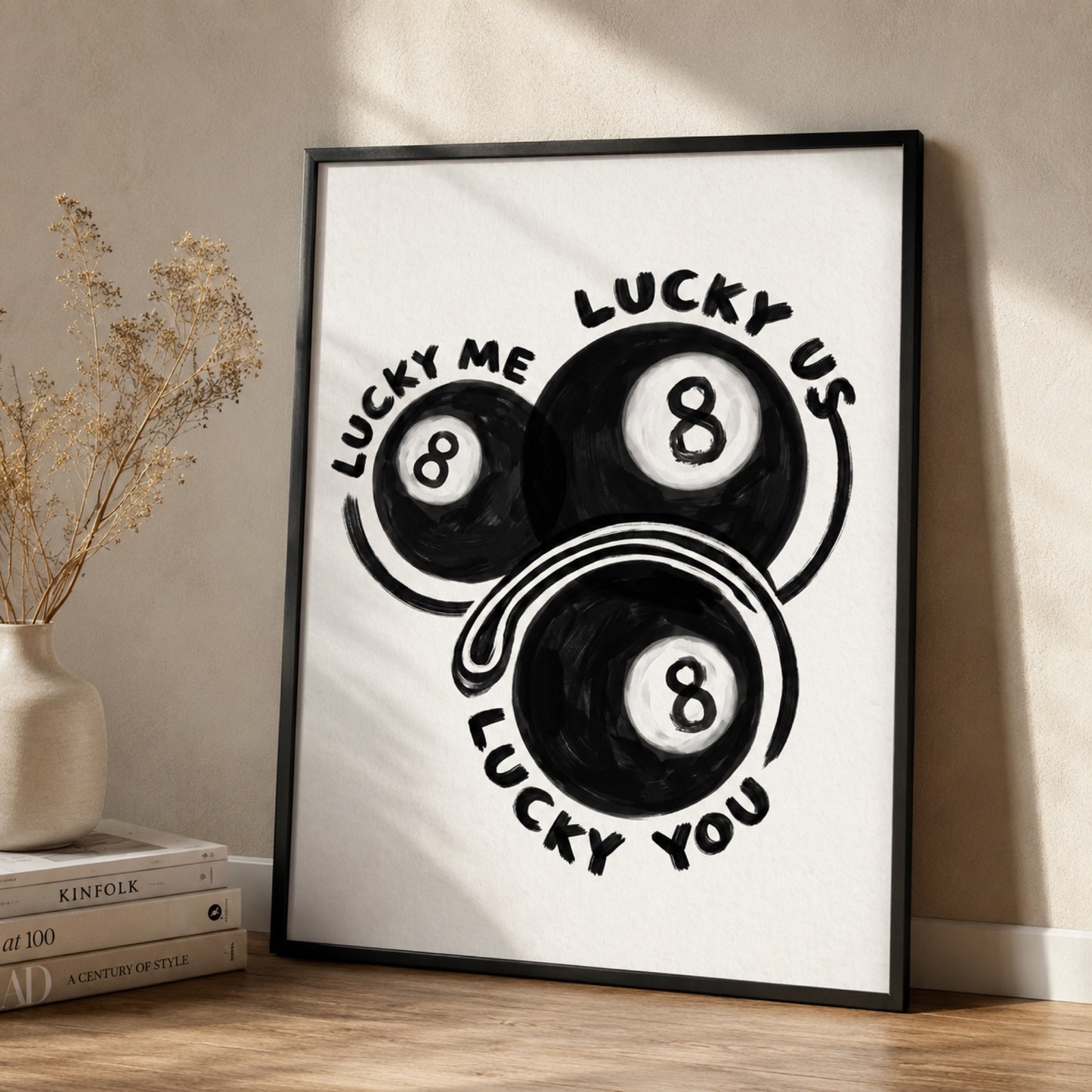 Lucky Me Lucky You Eight Balls Wall Art Decor preview 2